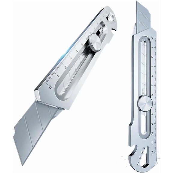 Utility Knife Stainless Steel 6 in 1 Multi Tool Heavy Duty Waterproof Rust Proof Rugged Military Grade Snap Off 18mm Cutter Lightweight Box Arts Crafts Leather Painters Construction Wallpaper