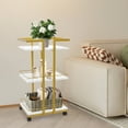 thumbnail image 1 of Utility Manicure Open Design Metal Storage Rolling Barber Cart  Bar Cart with Wheels, 1 of 14