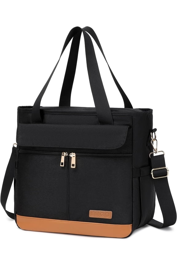 Utility Medium Tote Bag for Women & Men, Multi-Pocket Crossbody Handbag with Strap