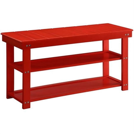 Utility Mudroom Bench, Red - 35 x 17 x 11.87 in.