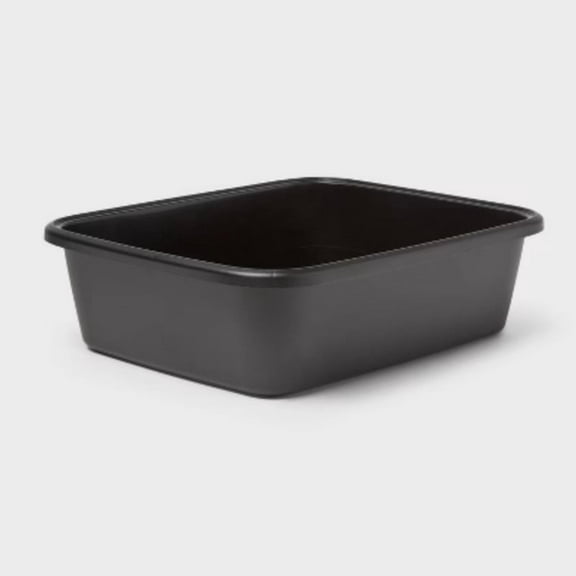 Utility Pan - Black Polypropylene Universal Storage Bin, 4.37 Volume, 18.3" W x 14.88" D x 5.27" H