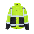 thumbnail image 1 of Utility Pro Men's Class 3 High Visibility 3-in-1 Bomber Jacket with Teflon Fabric Protector, Lime/Black, XL, Model# UHV563, 1 of 11