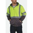 thumbnail image 1 of Utility Pro Men's Class 3 High Visibility Hooded Zip-Up Sweatshirt with Teflon Fabric Protector — Lime/Black, Medium, Model# UHV425, 1 of 11