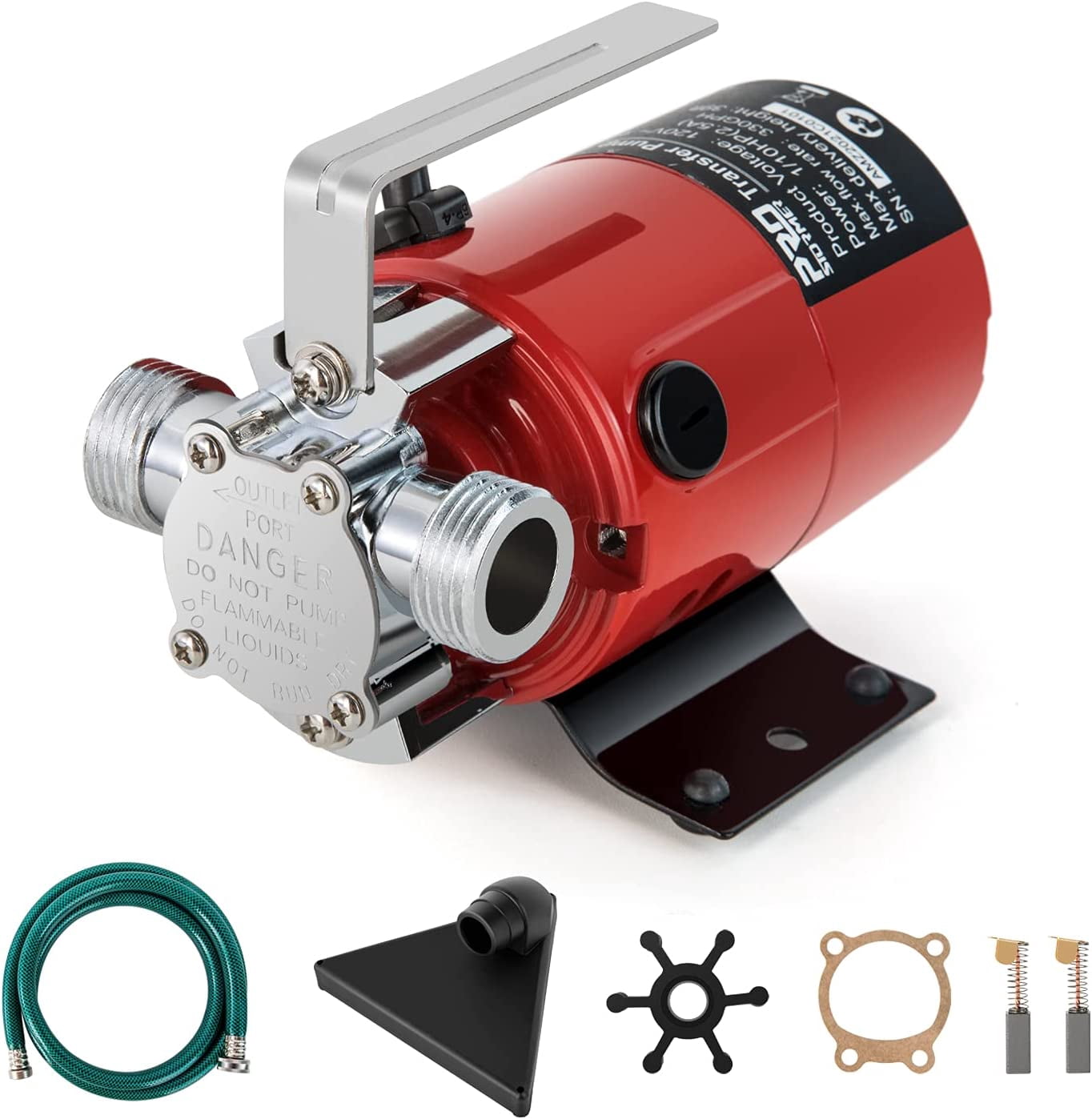 Pompe Utilitaire Dayton 1/10 HP - 115V, Débit 1.6 GPM, Raccord 3/8" ID / 3/4" OD | Parfaite Pour Jardin, Caves