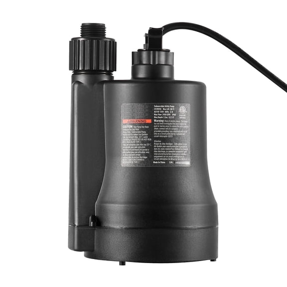 Utility Pump, 1/3 HP, 2450 GPH High Flow, 30 ft Head, Sump Pump Submersible Water Pum