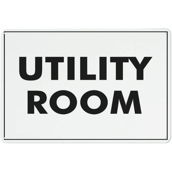 Utility Room Sign 8"x12" Reflective Aluminum Metal Warning Signage With Symbol For Indoor Outdoor Use