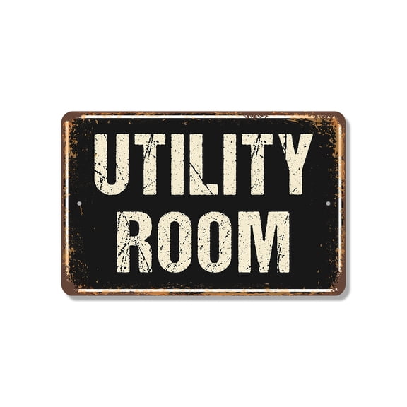 Utility Room Street 8 Inch x 12 Inch Novelty Plastic Sign Tools Towels Tidy Durable Weatherproof UV Protected Perfect for Mud Rooms Basements Garages Fun Gift for Homeowners Families
