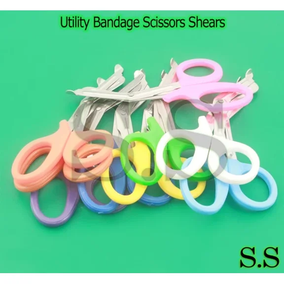 Utility Scissors 7.25" Multi-Purpose Diy Emt Ems Bandage Shears Set Of 12
