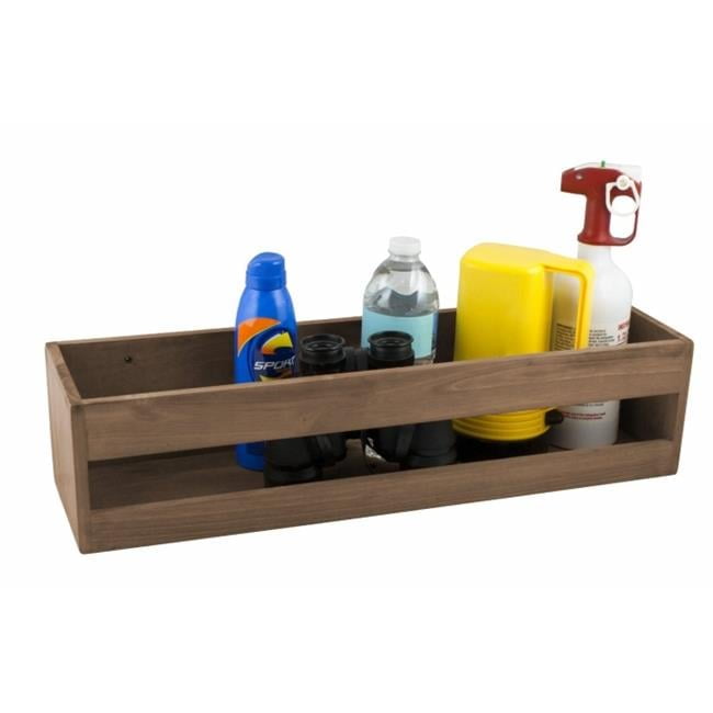 Solid Teak Brown Wall-Mounted Utility Shelf