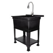 UTILITYSINKS Freestanding Utility Sink - Heavy Duty Resin - 30 x 24 in, Black