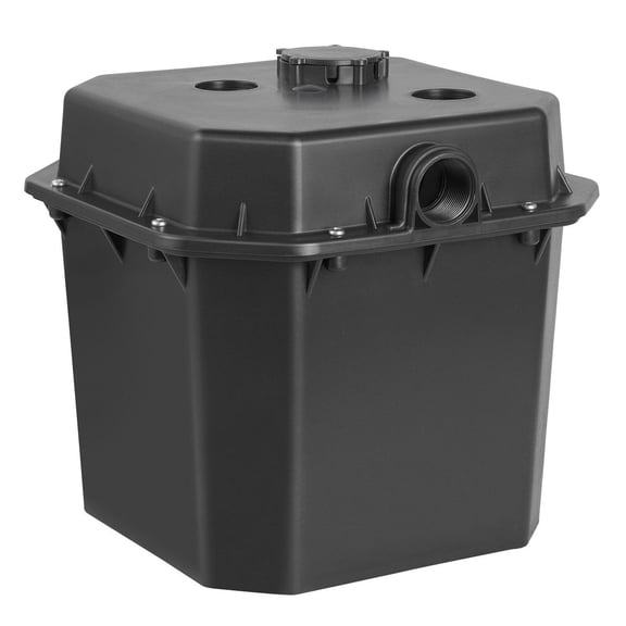 Utility Sink Pump 1/3 , 2900 GPH, 25ft Head, Automatic Drain Pump System with 6 Gallon Basin, 1-1/2" NPT Outlet - Black