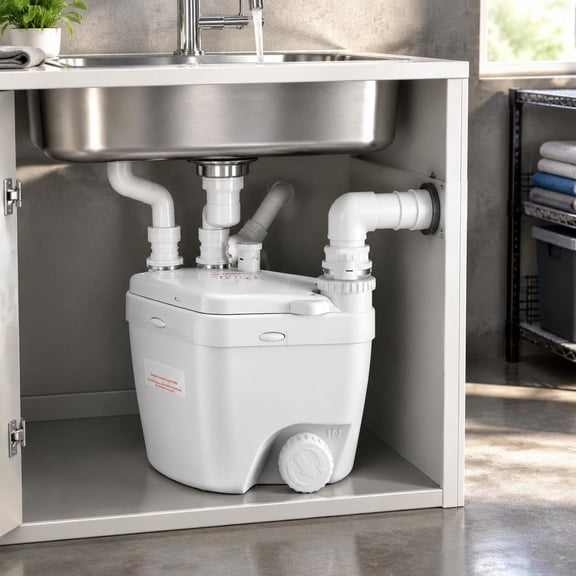 Utility Sink Pump, 1 HP, 2200 GPH, 3 Water Inlets, 1 Outlet, 36 Ft Max Lift, Cast Aluminum Motor