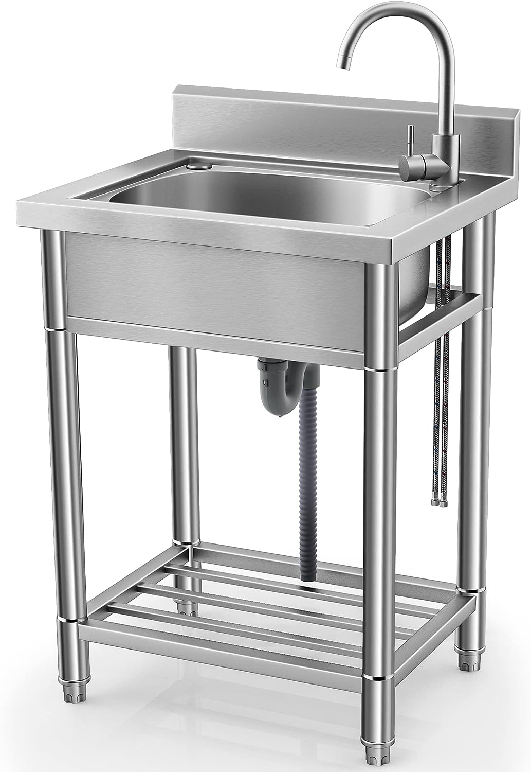 BENTISM 17"x12.8" Commercial Hand Wash Sink Wall Mount Basin Stainless