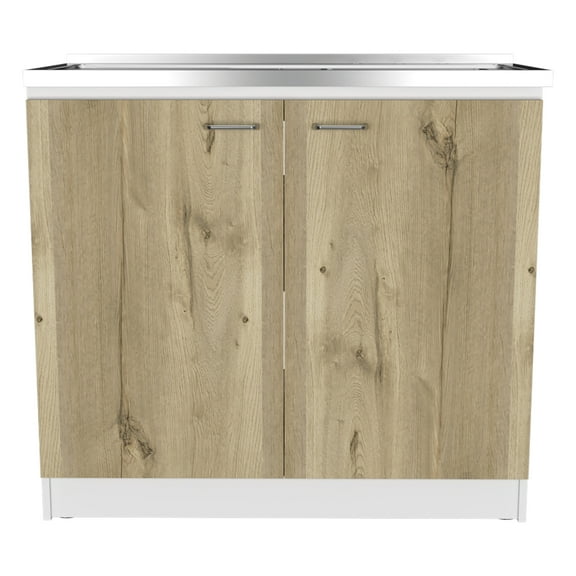 Utility Sink Vernal,Kitchen,White,Light Oak,White+ Light Oak Particle Board Kitchen Sinks