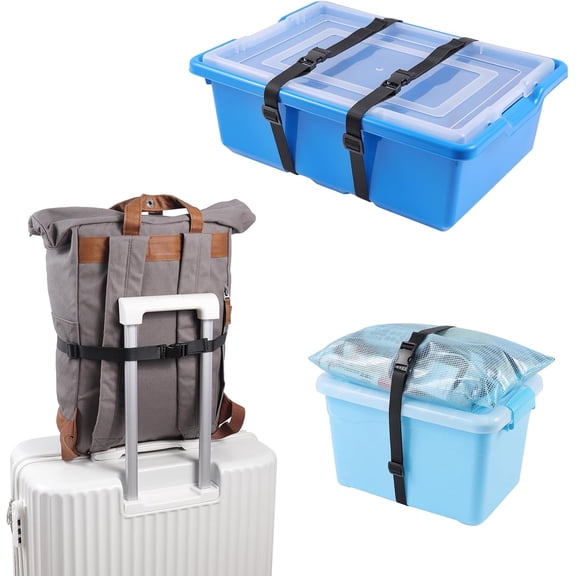 Utility Straps with Quick Release Buckle, Nylon Backpack Accessory Sleeping Bag Strap, Adjustable for Hiking, Travel, Outdoor Sports (Black)