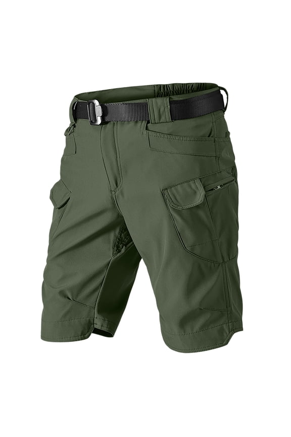 Utility Tactical Stretch Outdoor Cargo Shorts Mens Wear Resistant Rip Stop Climbing Shorts Work Hiking Fishing Shorts Army Green 4XL