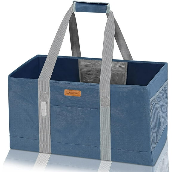 Utility Tote Bag, Extra Large Tote Bag, Kitchen Reusable Grocery Bags, Utility Tote Shopping Bags for Groceries, Storage, Picnic, Beach, Laundry, Pool (DarkBlue)