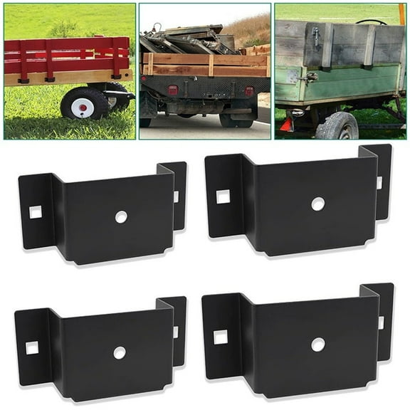 Utility Trailer Stake Pocket 4 Pack, Frosted Anti-Slip Polished Surface, 2X4 Inch Wood Steel Post Fit Flat Beds Trucks Trailers, Innovative Rounded Corners No Scratch Hands