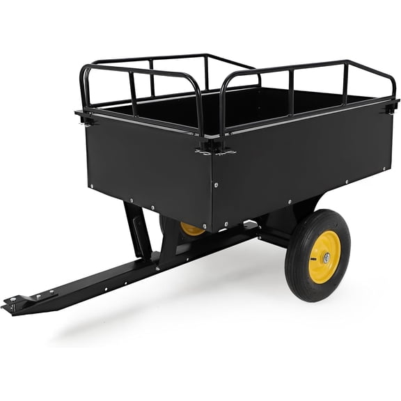 Utility Trailers - 750 Lbs Heavy Duty ATV Trailer with Removable Sides,15 Cubic Feet ATV Trailer,ATV Dump Trailer for Riding Mowers, Lawn Tractors & Garden Hauling