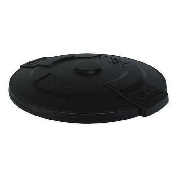 Utility Trash Can Lid for 32 gal Trash Can, 22.22" Diameter x 3", Black | Bundle of 5