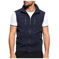 thumbnail image 1 of Utility Vest for Men with Pockets Summer, Outdoor Lightweight Outerwear Vest for Hiking Fishing Photo Work, Dark Blue XL, 1 of 5