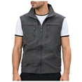 thumbnail image 1 of Utility Vest for Men with Pockets Summer, Outdoor Lightweight Outerwear Vest for Hiking Fishing Photo Work, Dark Gray S, 1 of 5