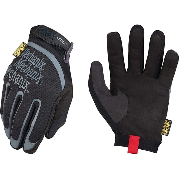 Utility Work Gloves with Secure Fit, Touchscreen Capable, High Dexterity, Synthetic Leather Glove for Multi-purpose Use, Work Gloves for Men, Black (Black, X-Large)