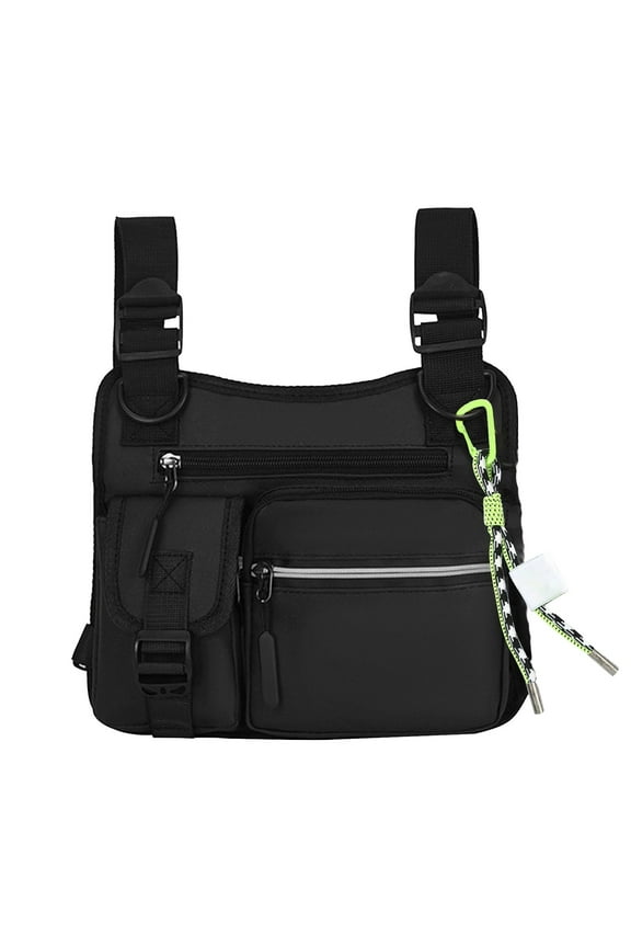 Utility Work Vest Chest Bag, Reflective Wearable Vest Pack, Street and Outdoor Men’s Chest Bag, Stylish and Practical for Hiking, Cycling, and Urban Adventures