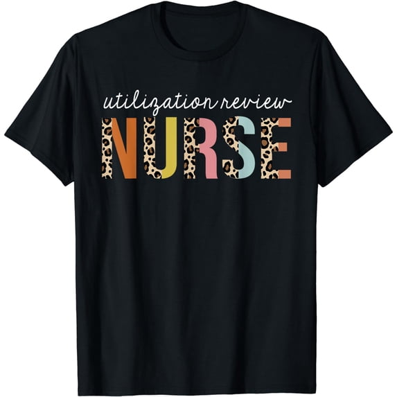 Utilization Review Nurse Life Leopard Print RN Registered T-Shirt
