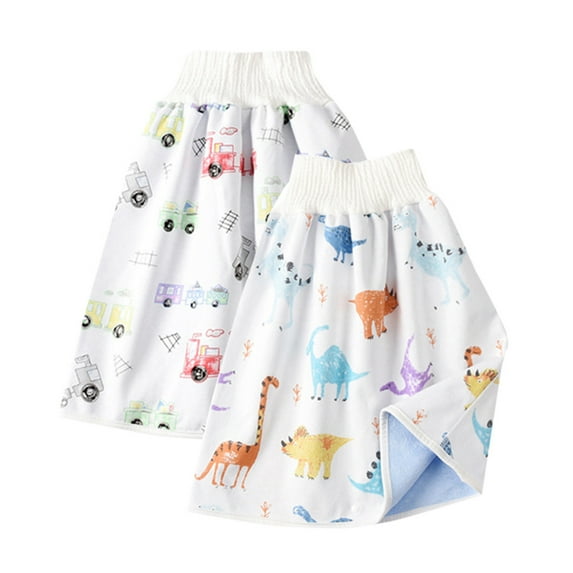 Utlike 2 Pcs Comfy High Waisted Waterproof Diaper Skirt Children'S Baby Cloth Diaper Size 4 Years-8 Years
