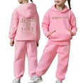 thumbnail image 1 of Utlike 2 Pcs Girl'S Sweatsuit 2 Piece Outfits Casual Graphic Long Sleeve Hoodies Sweatshirts And Sweatpants Set Fall Matching Outfits For Girl Size 4 Years-5 Years Pink, 1 of 7