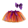 thumbnail image 1 of Utlike 2 Pcs Girls Skirts Rainbow Sequin Layered Puffy Tutu Tulle Skirt With Bow Hair Clip Two-Piece Set School Clothes For Girl Size 9 Years-11 Years, 1 of 6