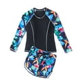 thumbnail image 1 of Utlike 2 Pcs Girls Swimsuit Long Sleeves Rash Guard Athletic Swim Aztec Tankini Sets Girl'S Lightweight Bathing Suit Size 12 Years-13 Years, 1 of 4