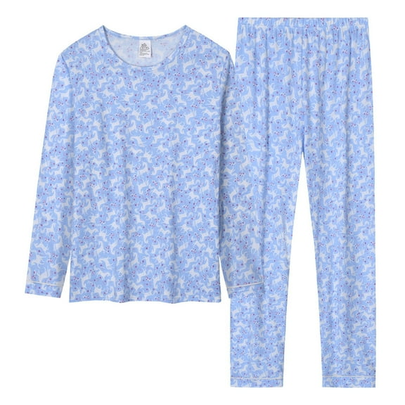 Utlike 2 Pcs Pajamas Set For Girl Unisex Toddler Long Sleeve Shirt And Pants Sleepwear Pj'S Set Matching Outfits For Girl Size 14 Years-15 Years Sky Blue