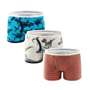 Utlike 3 Pack Boys Underwear Kids Stretch Cotton Boxer Briefs Cute Animal Printed Cooling Trunks Comfortable Underpants Infant Comfort Daily Home Underwear Size 8 Years-9 Years