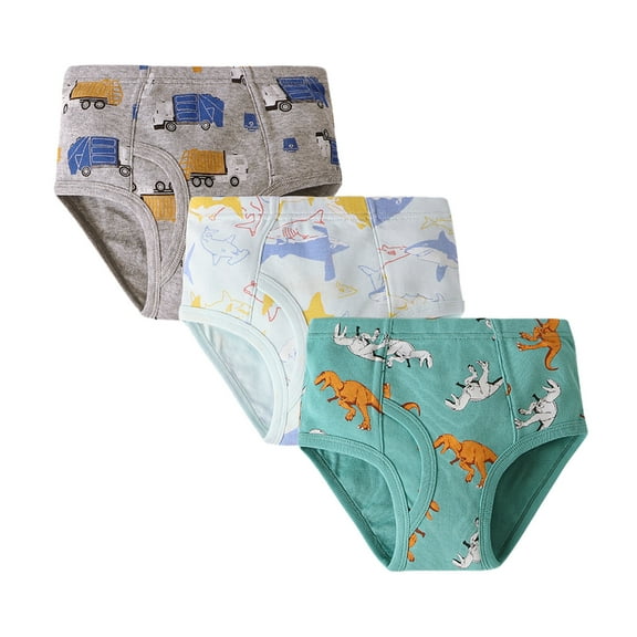 Utlike 3 Pack Boys Underwear Kids Underpants Children Cute Print Briefs Cooling Trunks Infant Comfort Panties For Everyday Wear Size 4 Years-5 Years