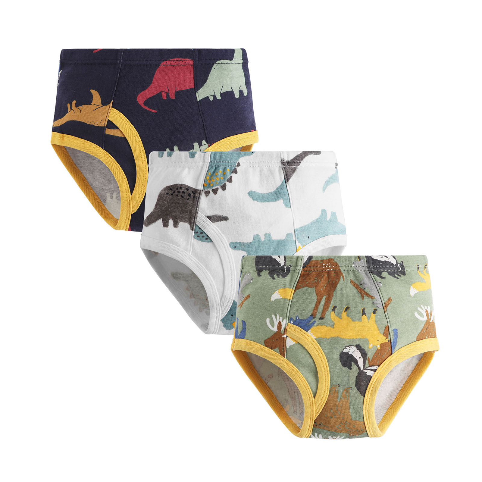 Utlike 3 Pack Boys Underwear Underpants Cartoon Dinosaur Briefs For Kids 4Pc Infant Comfort Panties Set Size 100(90-100Cm)