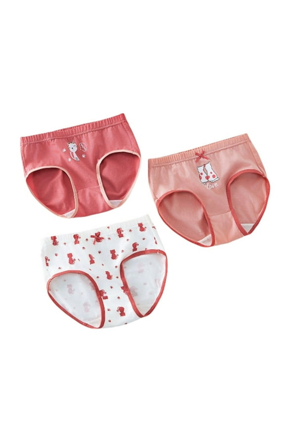 3 Pack Girls Underwear Cartoon Rainbow Panties Shorts Briefs Breathable Underpants Size 6 Years-7 Years