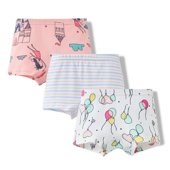 Utlike 3 Pack Girls Underwear Cartoon Rainbow Panties Shorts Briefs Softness Underpants Size 12 Years-13 Years