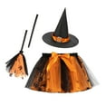 thumbnail image 1 of Utlike 3 Pack Halloween Girls Skirts Hallowmas Colourful Layered Puffy Tutu Tulle Skirt With Hat Magic Wand For Theme Party First Day Of School Mini Skirt For Girl Size 9 Years-11 Years, 1 of 3