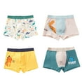 thumbnail image 1 of Utlike 4 Pack Boys Underwear Kids Children Underpants Cute Cartoon Striped Print Stretch Cotton Boxer Briefs Cooling Trunks Infant Comfort Daily Home Underwear Size 2 Years-3 Years, 1 of 8