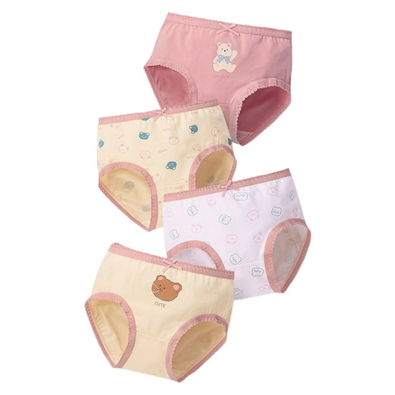 Utlike 4 Pack Girls Underwear Cute Cartoon Print Panty Briefs Panty For Baby Girl Skin Friendly Toddler Panties Size 1 Years-2 Years