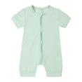 thumbnail image 1 of Utlike Baby Boys Rompers Summer Solid Color Onesie Pajamas Zipper Short Sleeve Sleeperwear Jumpsuit Boy Clothes Comfort Fit Romper Size 18 Months-24 Months, 1 of 2
