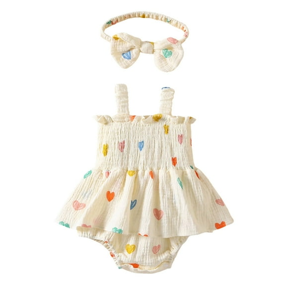 Utlike Baby Girls Bodysuits Romper Summer Toddler Casual Wear Sleeveless Softness Onesies For Infant Size 3 Months-6 Months