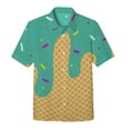 thumbnail image 1 of Utlike Boys Button Down Shirts Short Sleeve Cute Ice Cream Waffle Or Cone Print Shirt Kids Summer Casual Beach Shirts Size 5 Years-6 Years Z118Green, 1 of 3