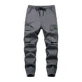 thumbnail image 1 of Utlike Boys Cargo Pants Autumn And Winter Outdoor Drawstring Elastic Waist Pants For Children Handsome And Cool Wide Leg Pants Playwear Size 11 Years-12 Years, 1 of 4