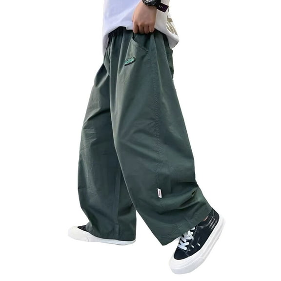 Utlike Boys Cargo Pants Straight Leg Wide Casual Pants For Everyday Wear Comfortable Loose Fit Trousers Lightweight Straight Pants Streetwear Size 6 Years-7 Years