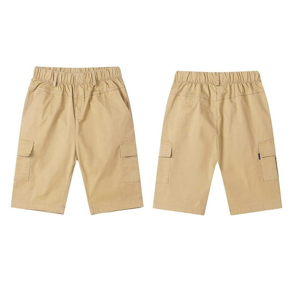 Utlike Boys Cargo Shorts Comfortable Elastic Waist Casual Summer Outdoor Play Six Inch Length Lightweight Breathable Comfort Fitting Boys Shorts Size 8 Years-9 Years
