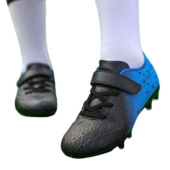 Utlike Boys Cleats Boys Football Shoes Lightweight Breathable Outdoor Sports Training Sneakers For Youth And School Boys Blue Size 29