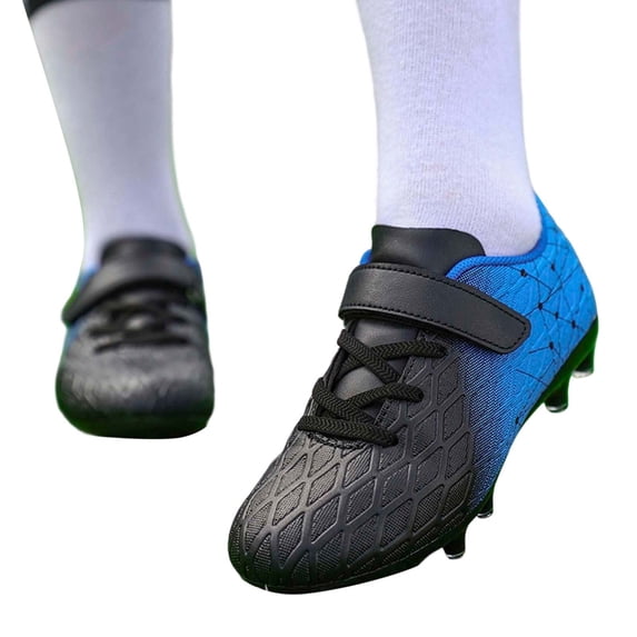 Utlike Boys Cleats Boys Football Shoes Lightweight Breathable Outdoor Sports Training Sneakers For Youth And School Boys Blue Size 35